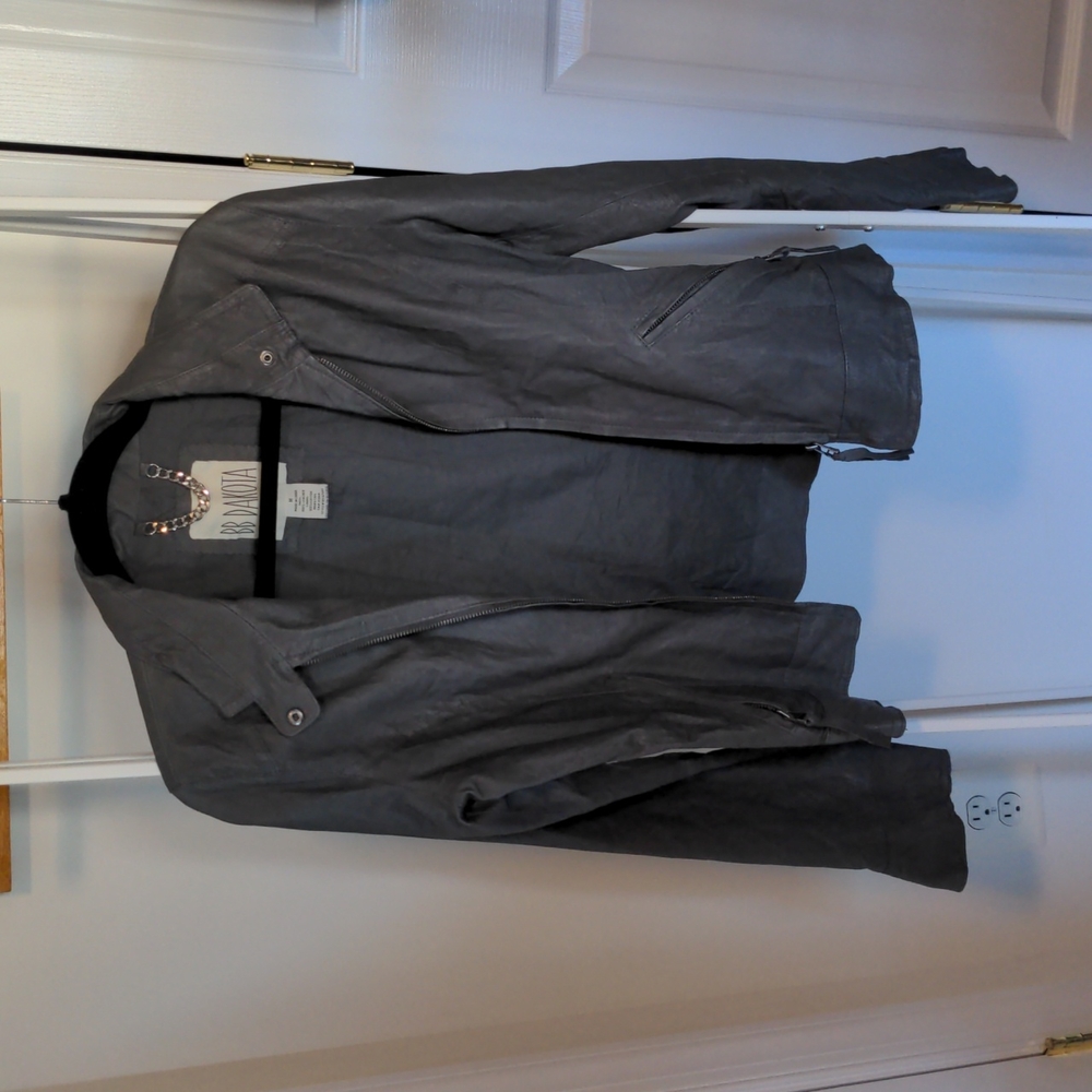 BB Dakota Grey Leather Jacket